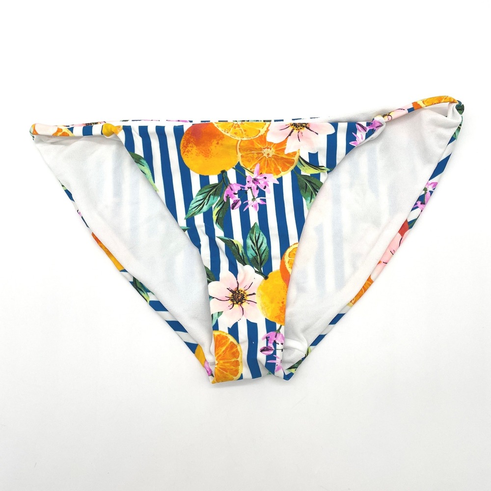 No Boundaries Bikini Bottom Women‎ Small Striped Citrus Floral Swim Fruit Beach